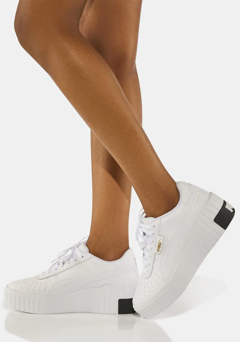 Black White Cali Wedge Platform Sneakers