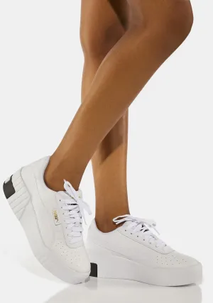 Black White Cali Wedge Platform Sneakers