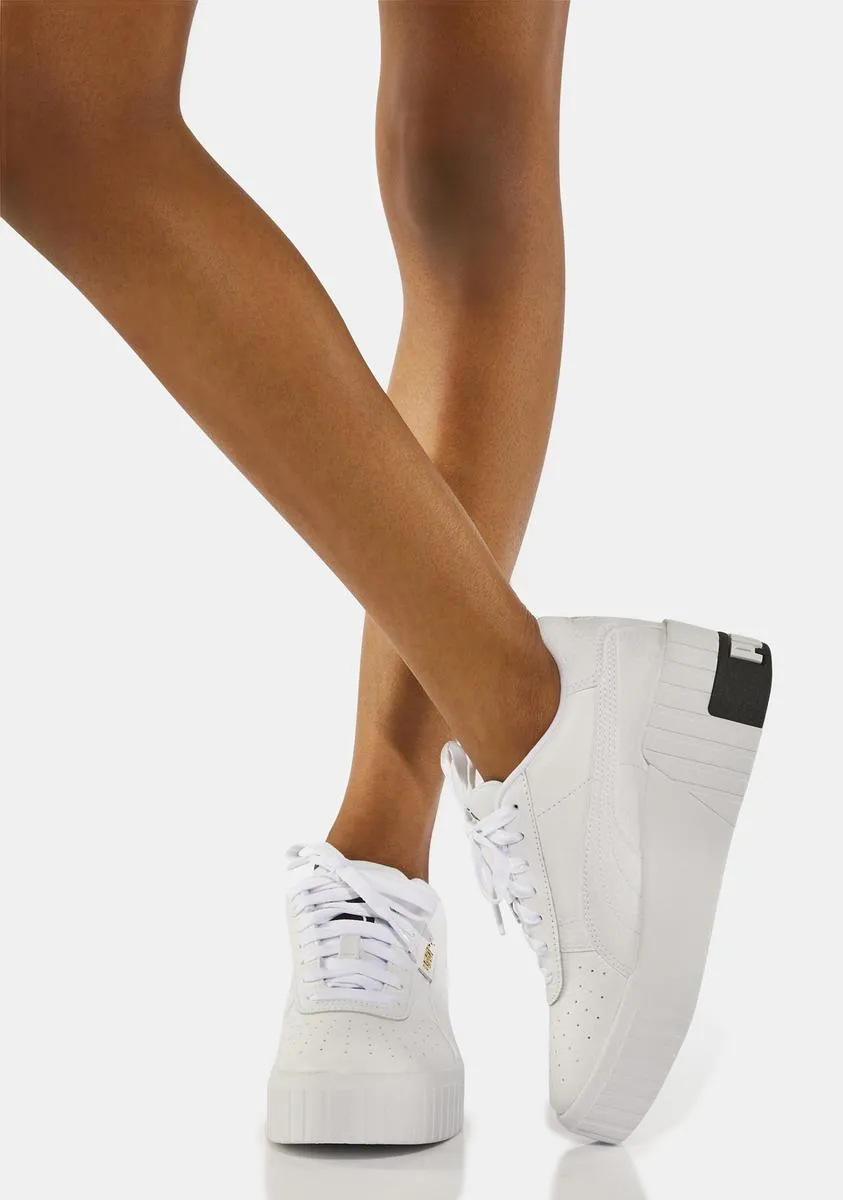 Black White Cali Wedge Platform Sneakers