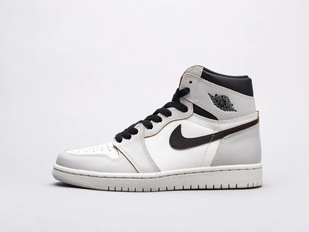 CE - AJ1 gray and white scratch shoes for women