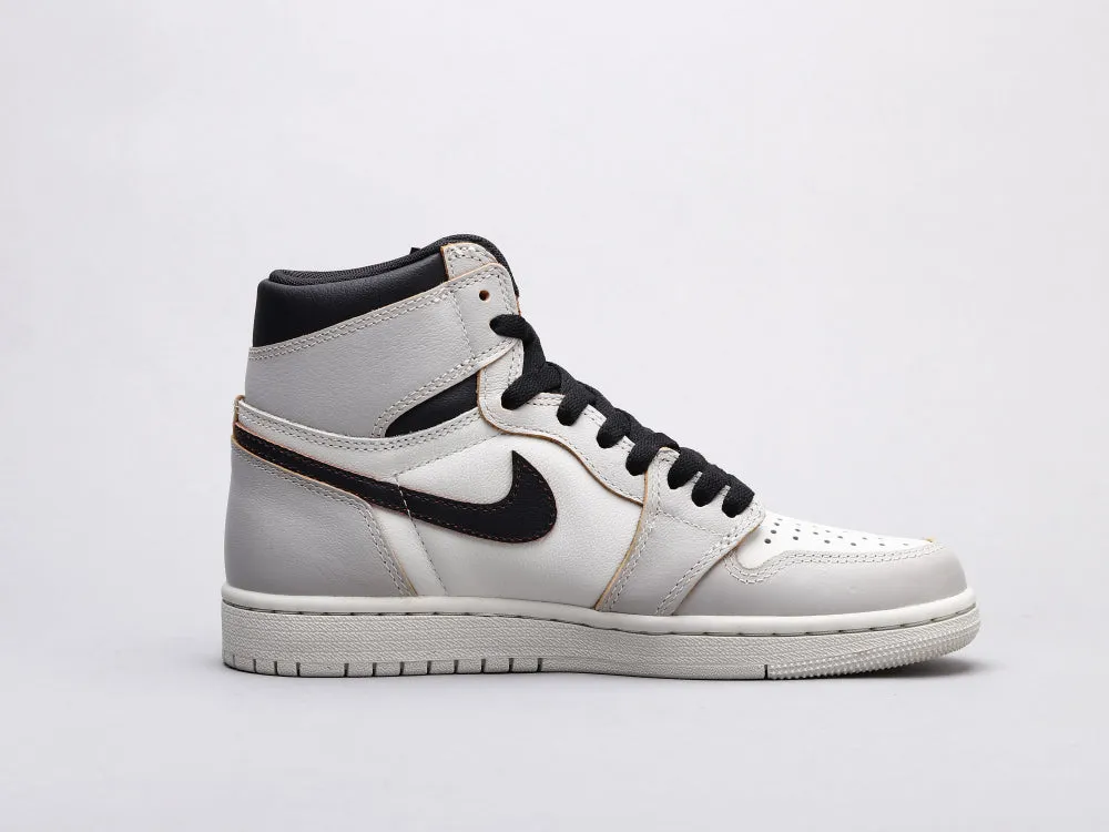 CE - AJ1 gray and white scratch shoes for women