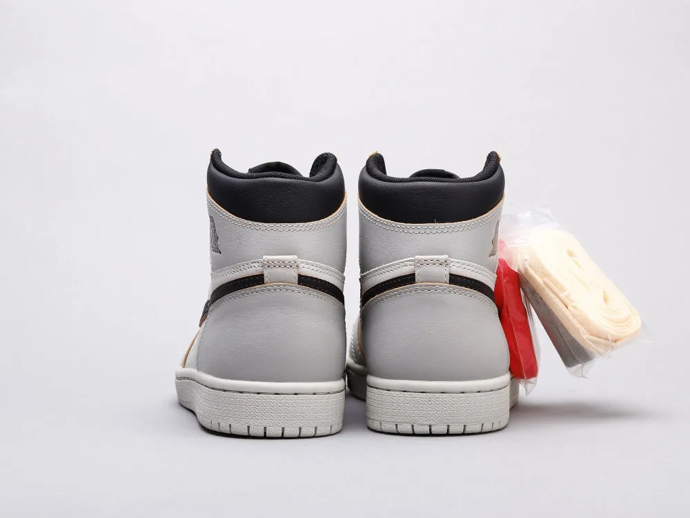 CE - AJ1 gray and white scratch shoes for women