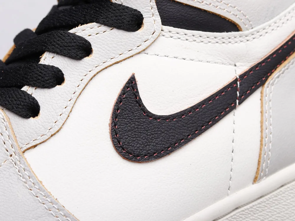 CE - AJ1 gray and white scratch shoes for women