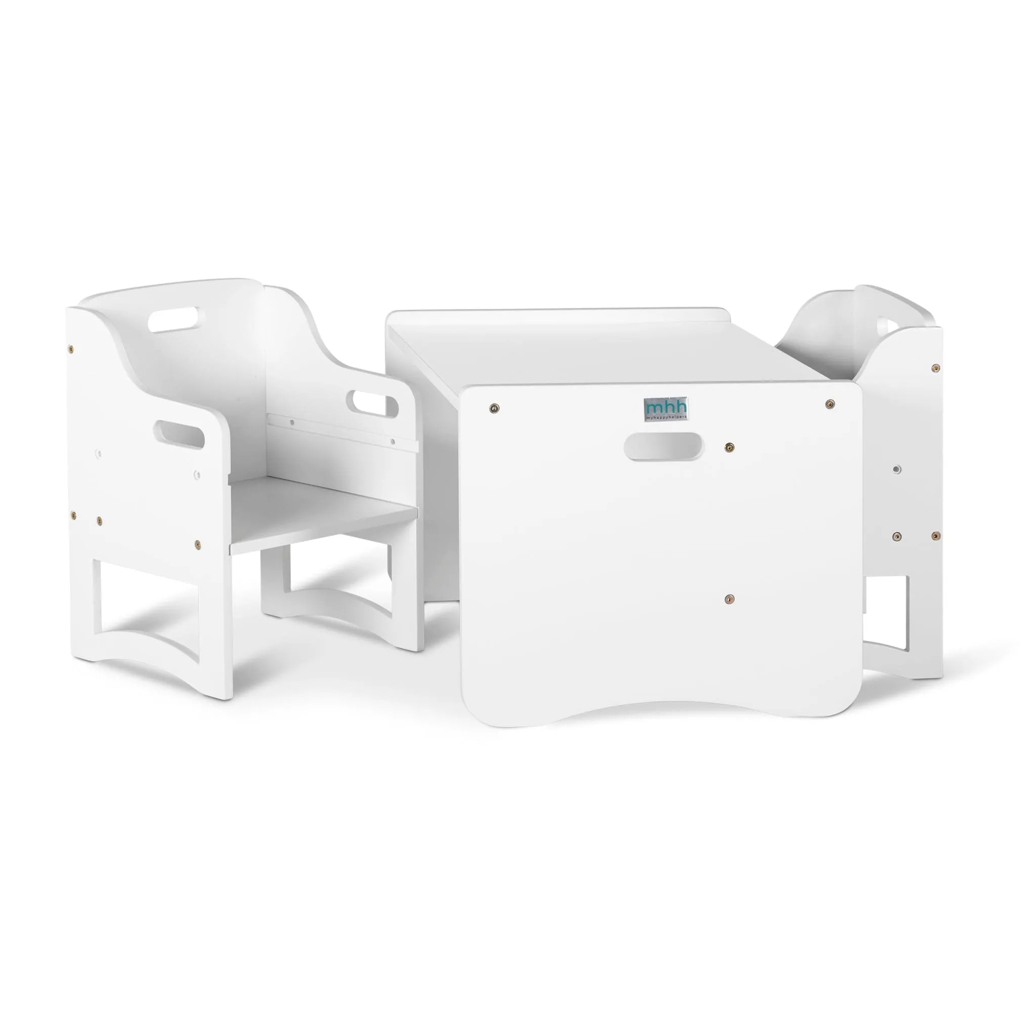 Combination Table & 2 Chairs - White