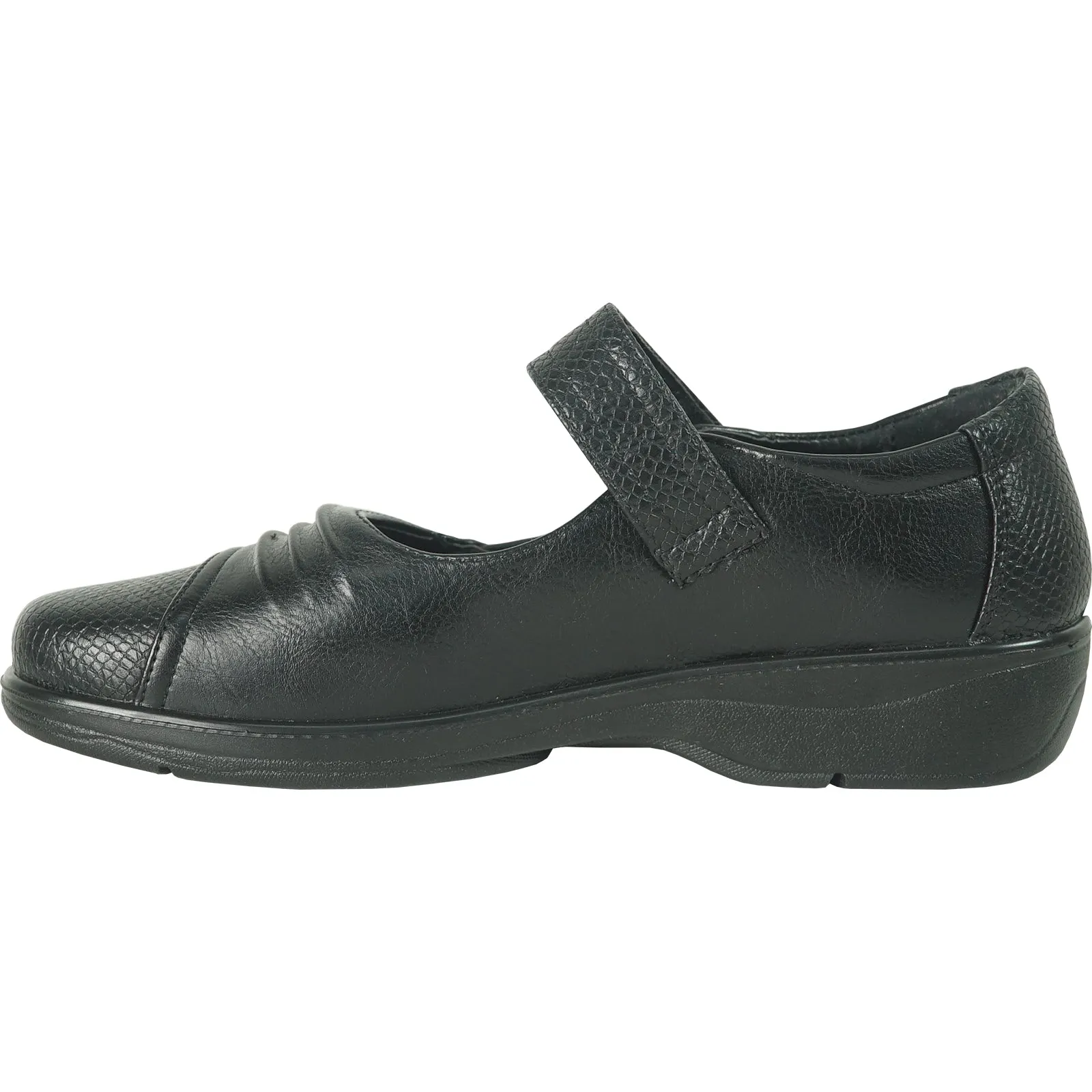 KOZI Women Comfort Casual Shoe OY8203 Wedge Mary Jane Black