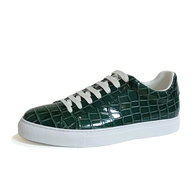 Luxe Leather Lace-up Platform Sneakers