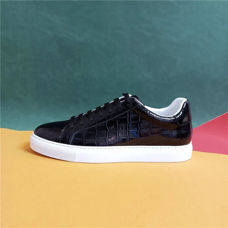 Luxe Leather Lace-up Platform Sneakers