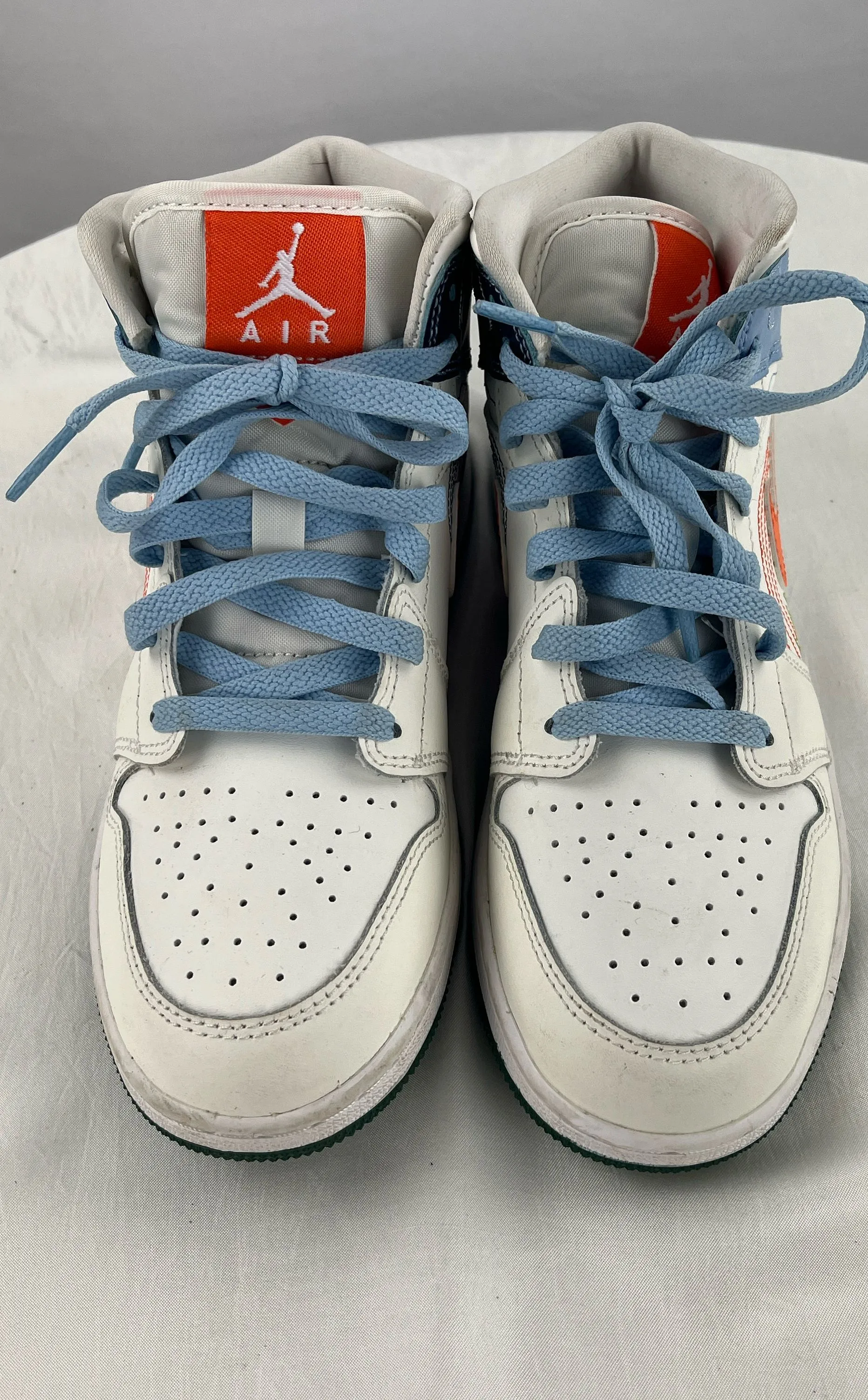 Nike Air Jordan 1 Stitch White Floral Sneaker Athletic Shoe Unisex Kids 5