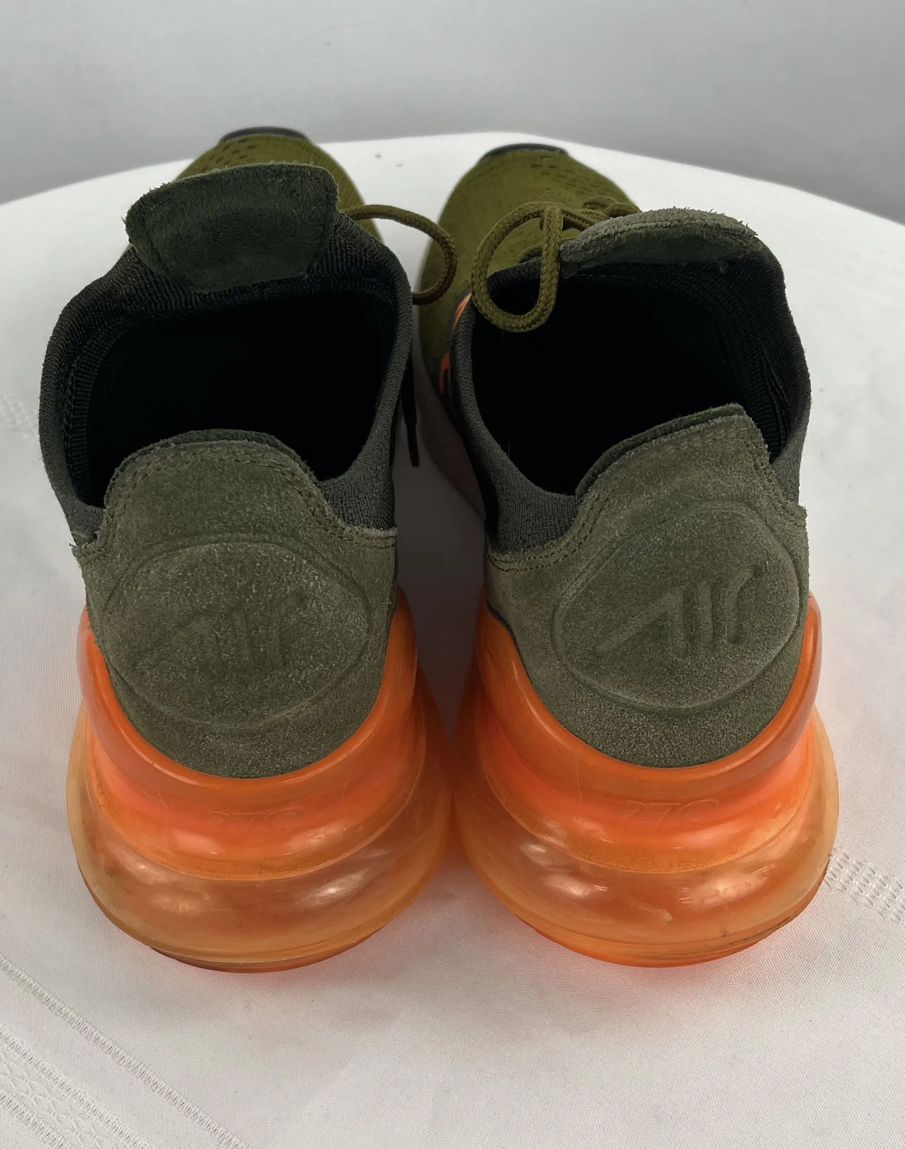 Nike Men's Olive Orange Air Max 270 Flyknit Flak Total Shoes Men Size 11.5