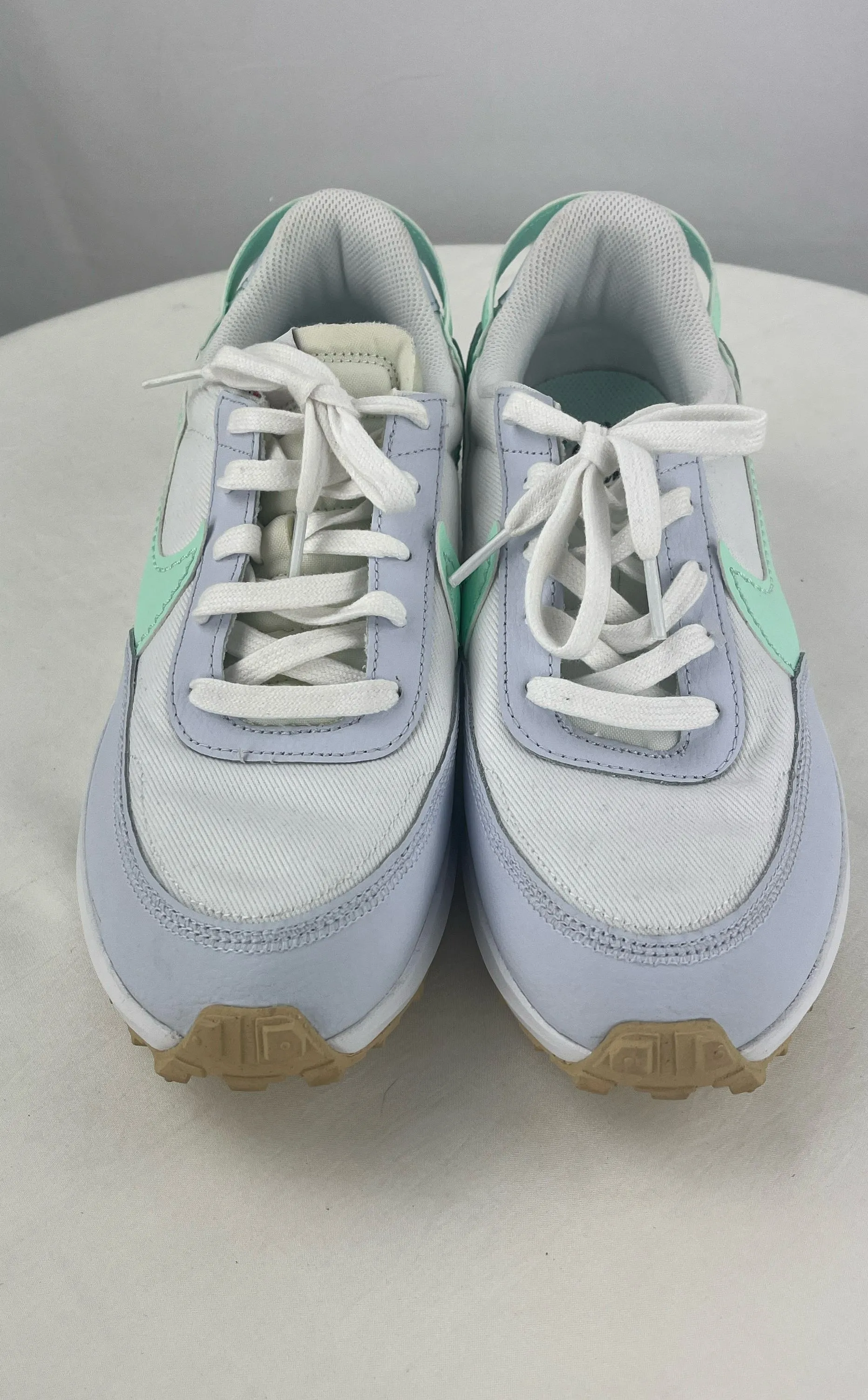 Nike Men's Waffle Debut White Blue Teal Swoosh Size 9 NWOB