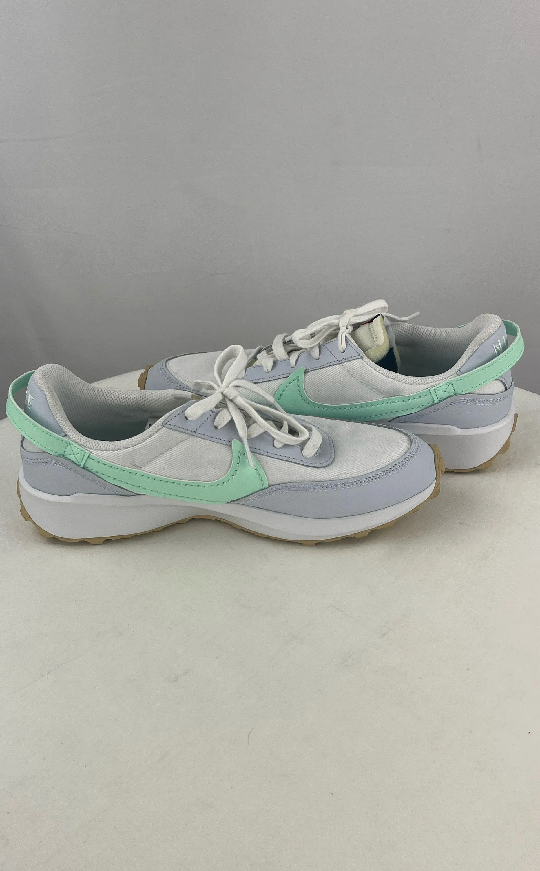 Nike Men's Waffle Debut White Blue Teal Swoosh Size 9 NWOB