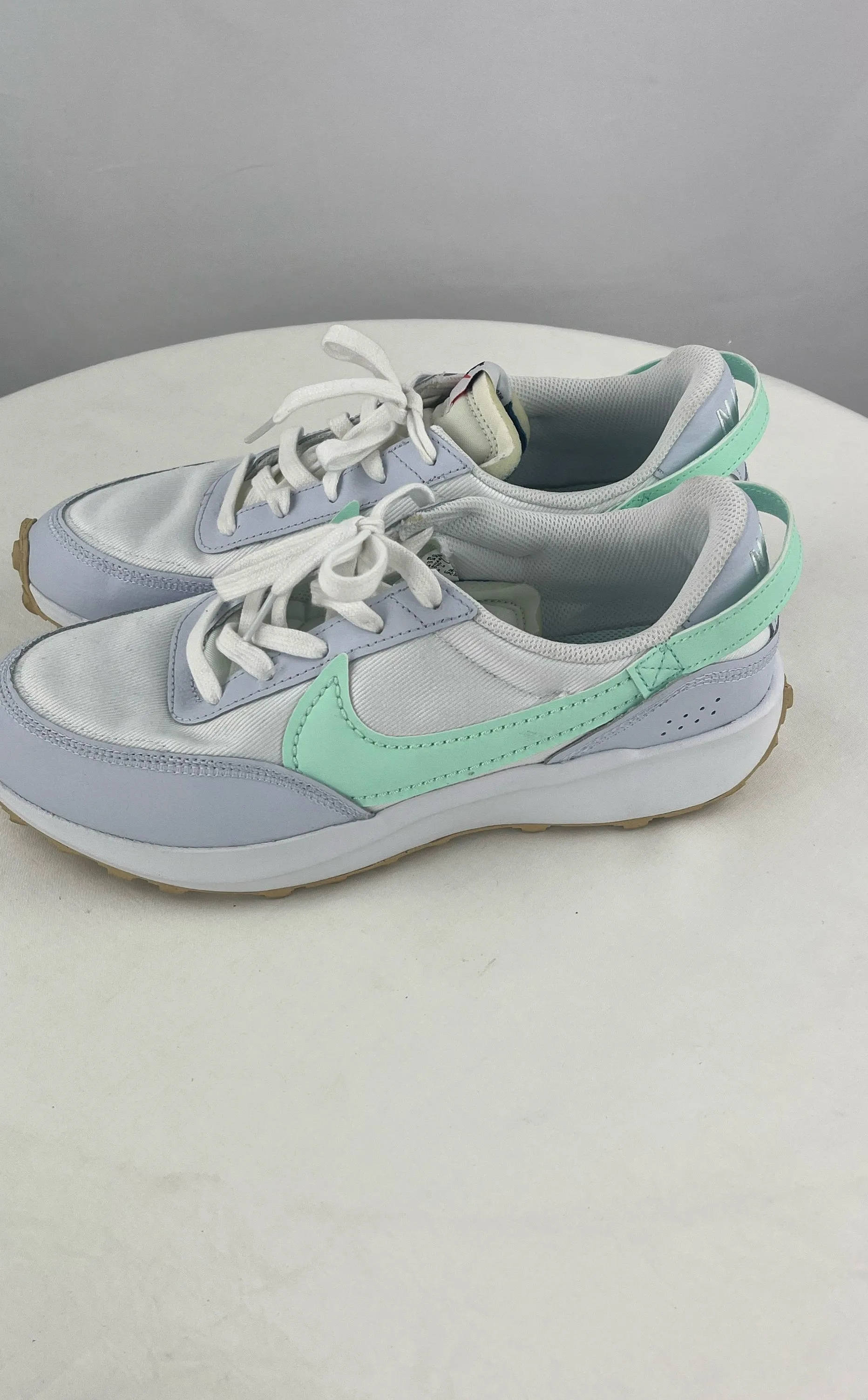 Nike Men's Waffle Debut White Blue Teal Swoosh Size 9 NWOB