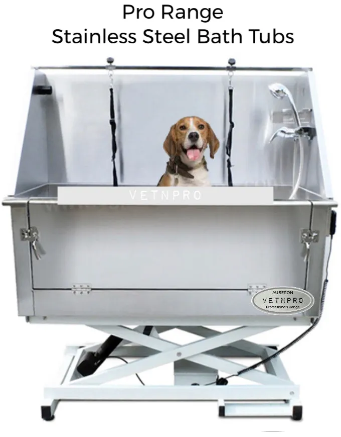 Stainless Steel Bath Tub Pro 127cm choice of •Electric Lift or •Stand (removable) ~ Full Width Walk-In Entry Door   many features