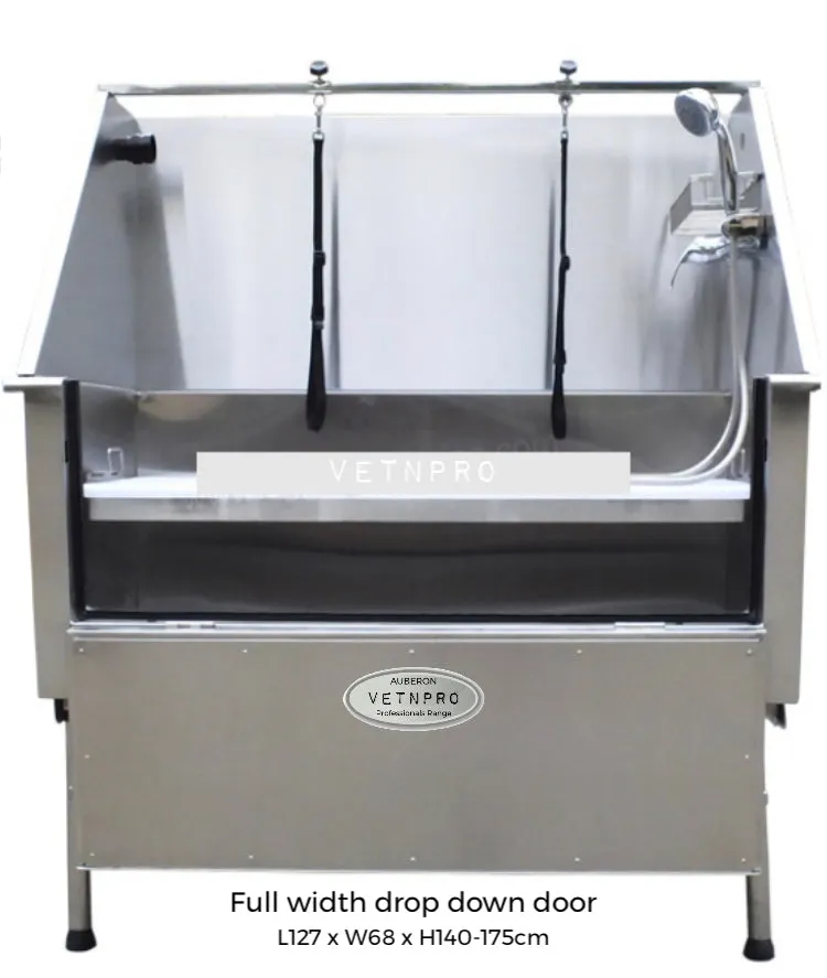 Stainless Steel Bath Tub Pro 127cm choice of •Electric Lift or •Stand (removable) ~ Full Width Walk-In Entry Door   many features