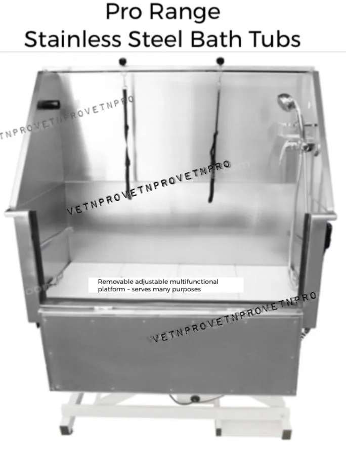 Stainless Steel Bath Tub Pro 127cm choice of •Electric Lift or •Stand (removable) ~ Full Width Walk-In Entry Door   many features