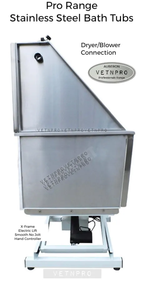 Stainless Steel Bath Tub Pro 127cm choice of •Electric Lift or •Stand (removable) ~ Full Width Walk-In Entry Door   many features