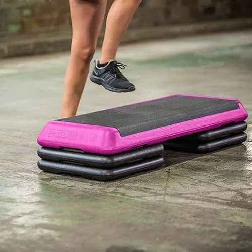 The Step Health Club Size Platform With four (4) Original Risers - Pink
