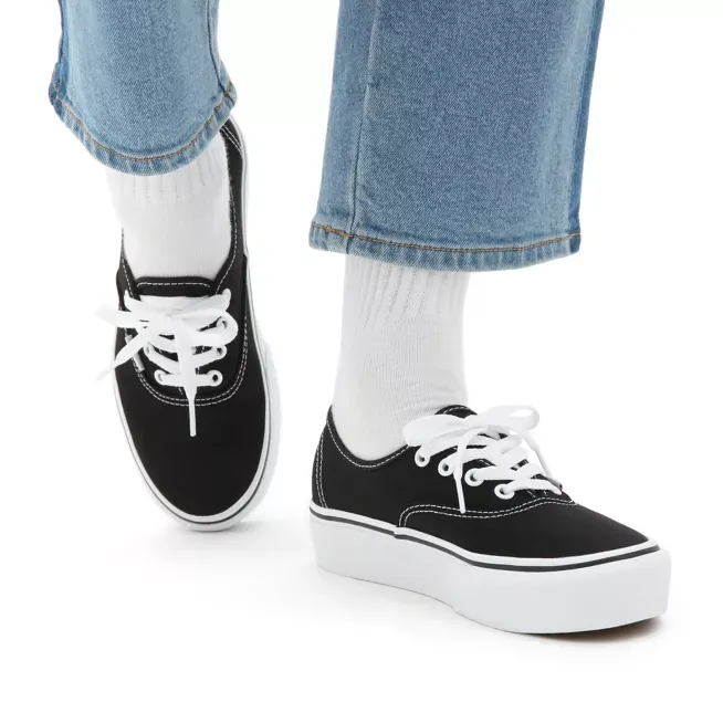 Vans scarpa sneakers con zeppa da donna Authentic Platform VN0A3AV8BLK nero