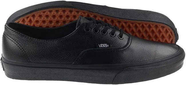 Vans Trainers Mens Authentic Decon Premium Leather Black Black